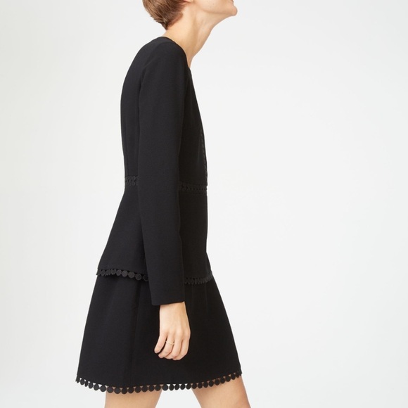 Club Monoco Terrona Peplum Tiered Caviar Black Dress Womens Size 4 - Picture 7 of 9